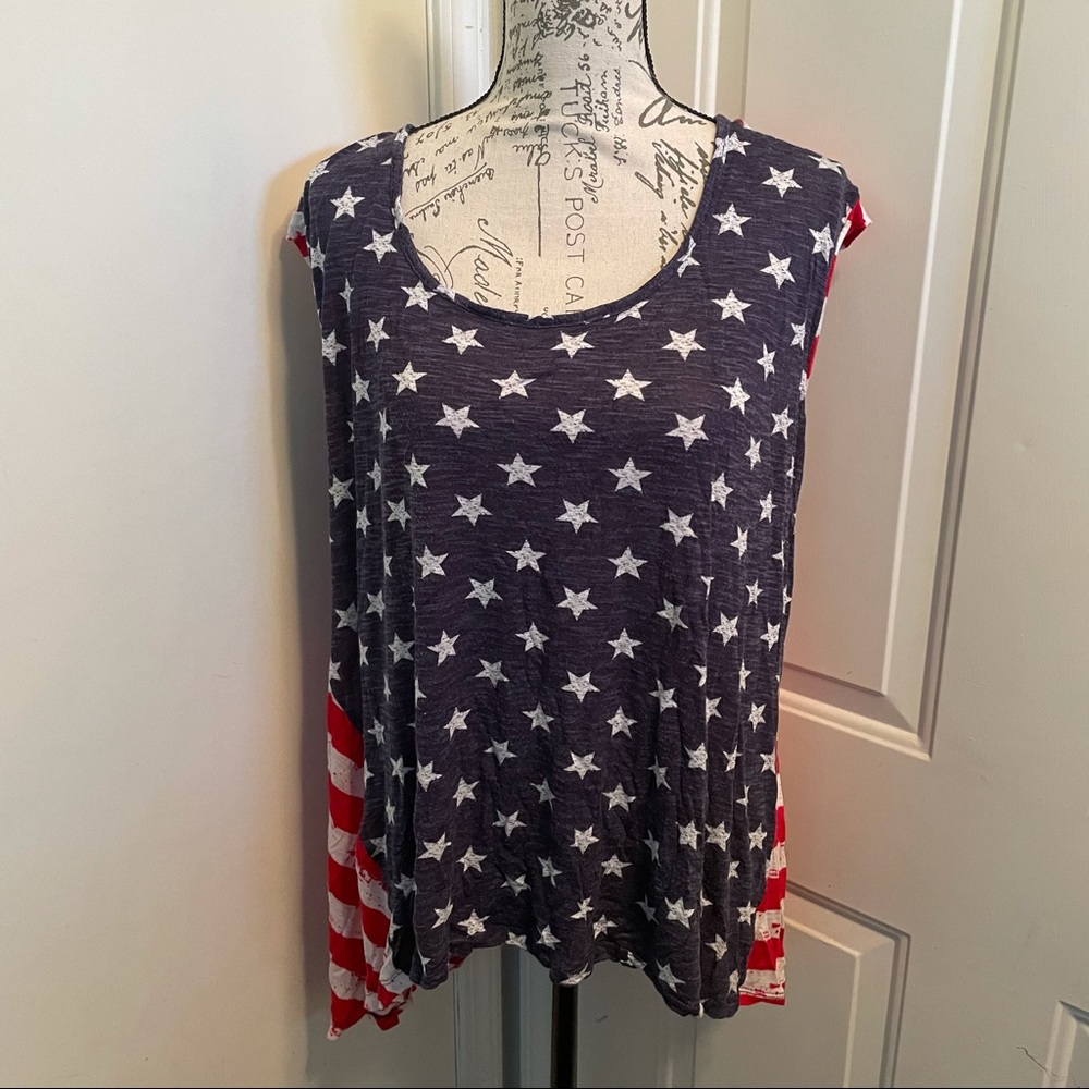 Lane Bryant blue stars and red white stripes tank - Picture 4 of 7
